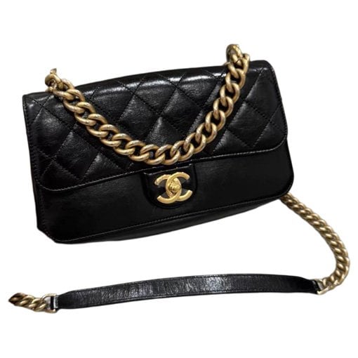 Trapezio leather crossbody bag