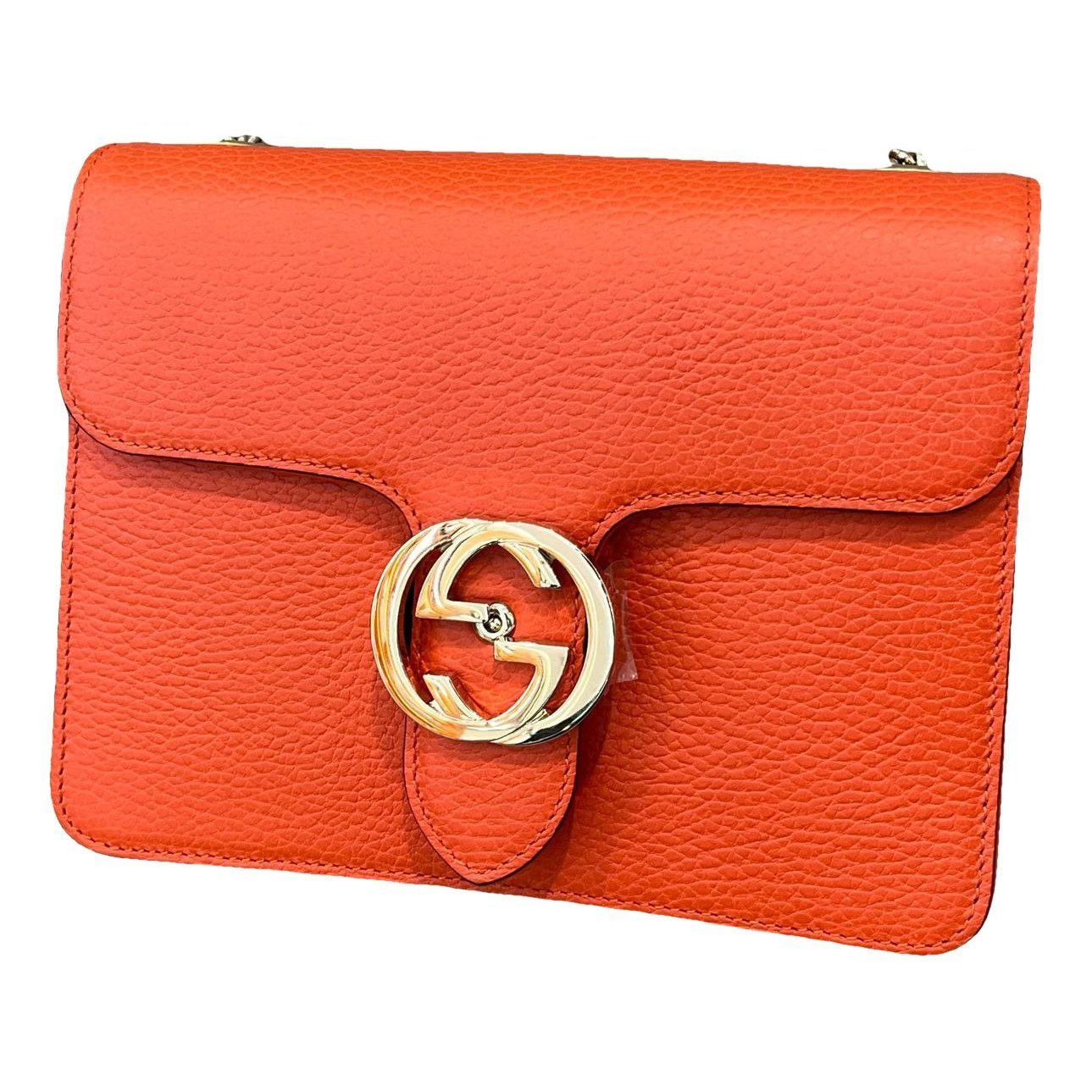 Interlocking leather handbag