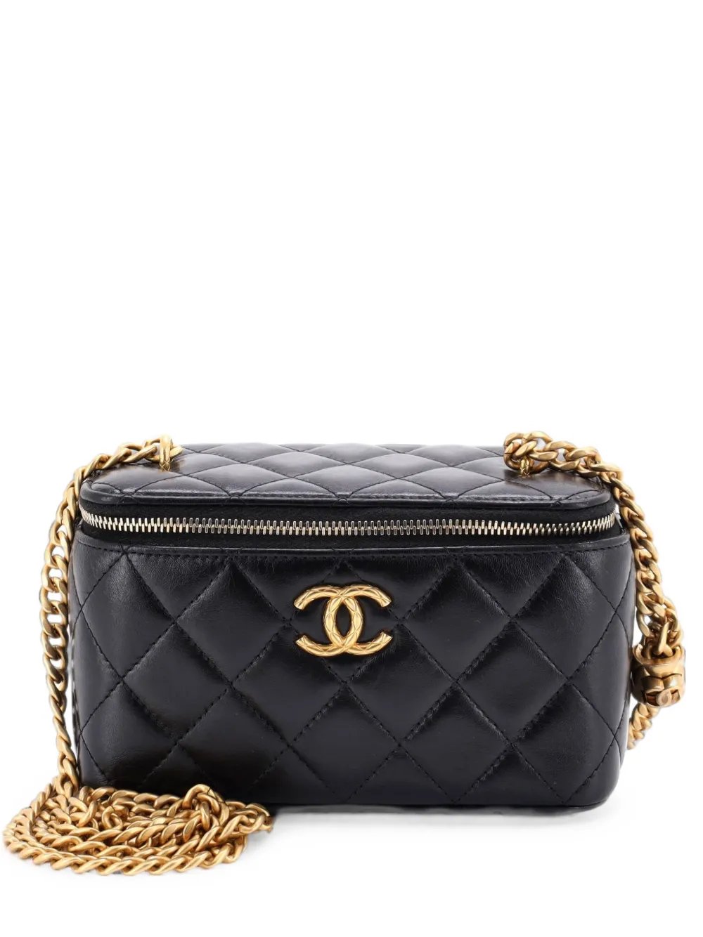 All Slide Long Vanity Case with Chain Quilted Lambskin Small crossbody bag
