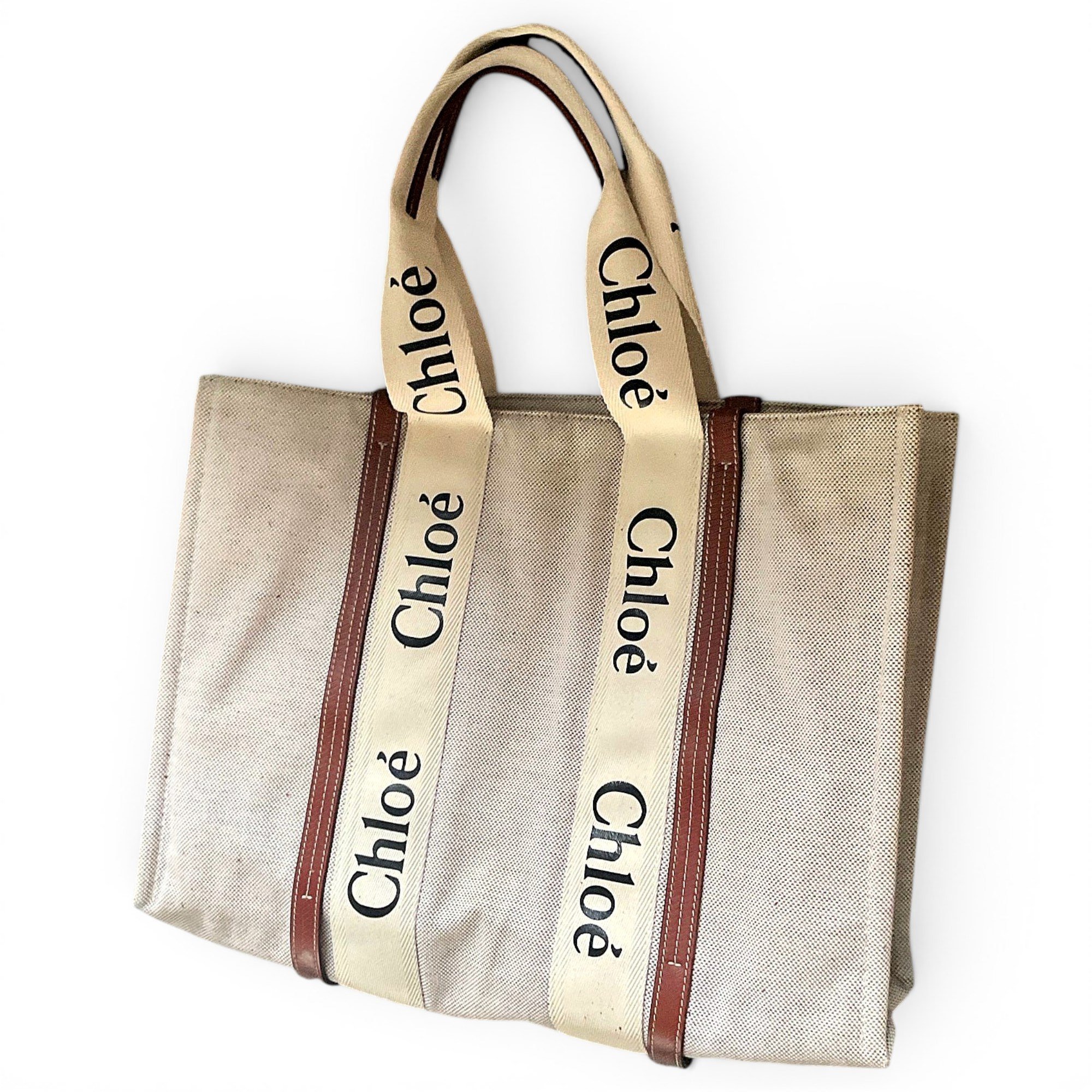 Chloe Woody linen tote