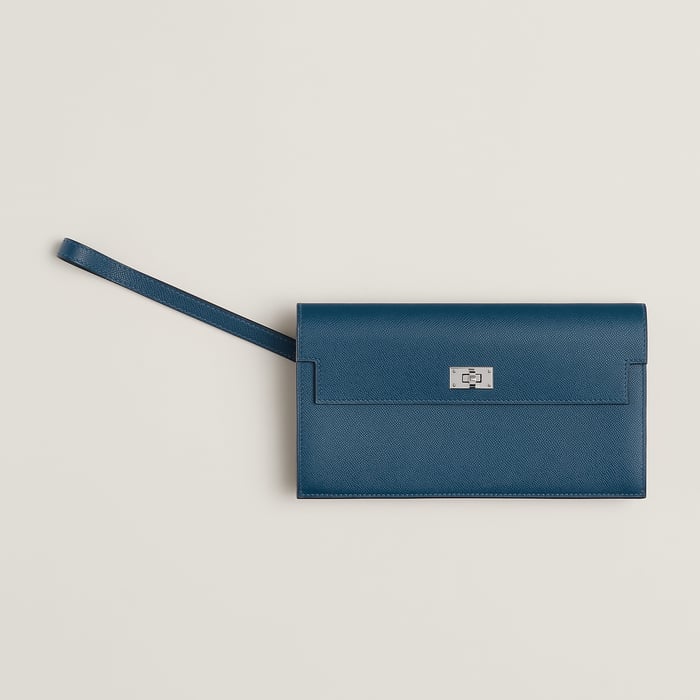 Deep Blue Kelly Pocket Long Wallet