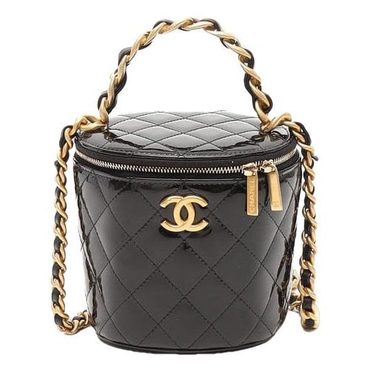 Vanity patent leather handbag