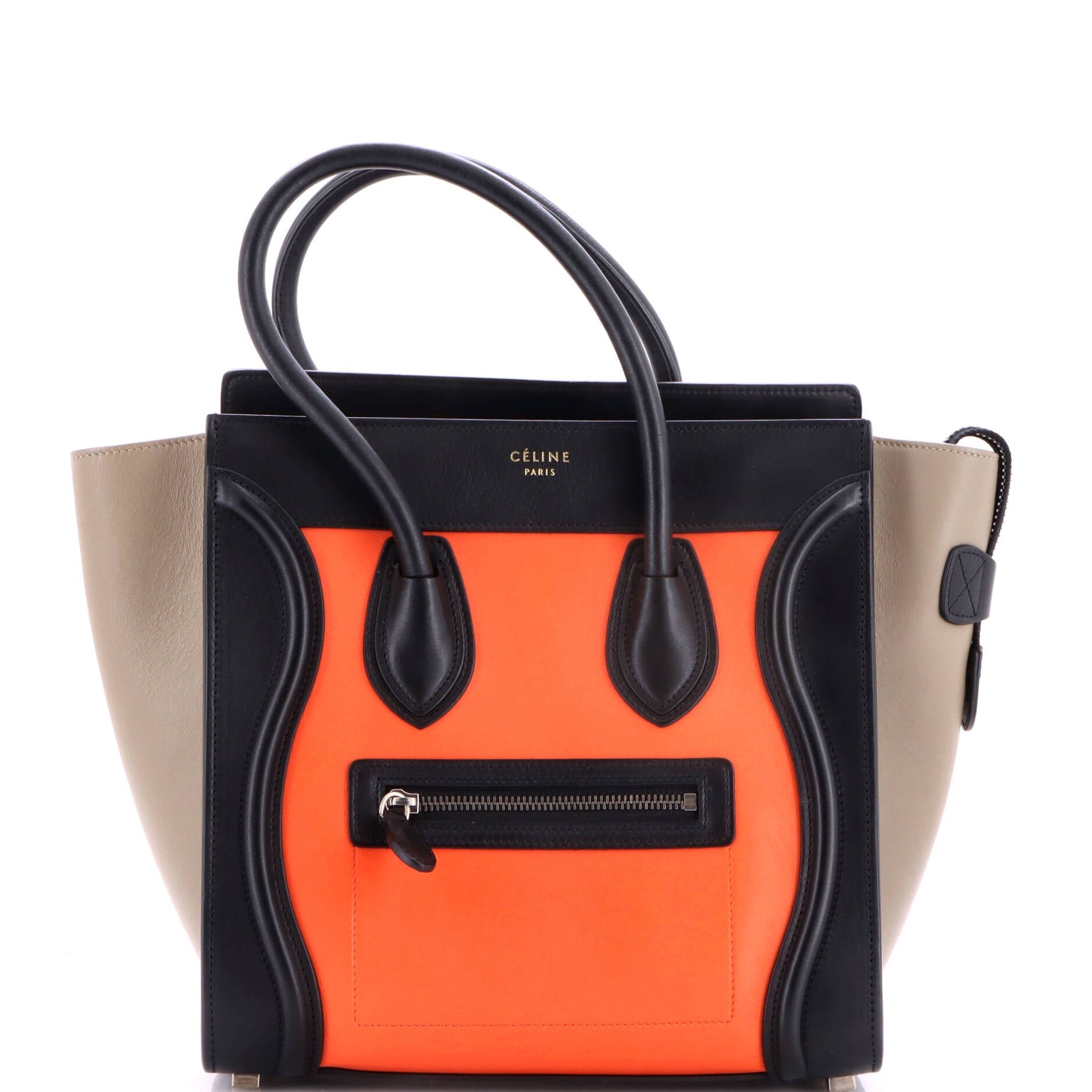 Tricolor Luggage Bag Leather Micro