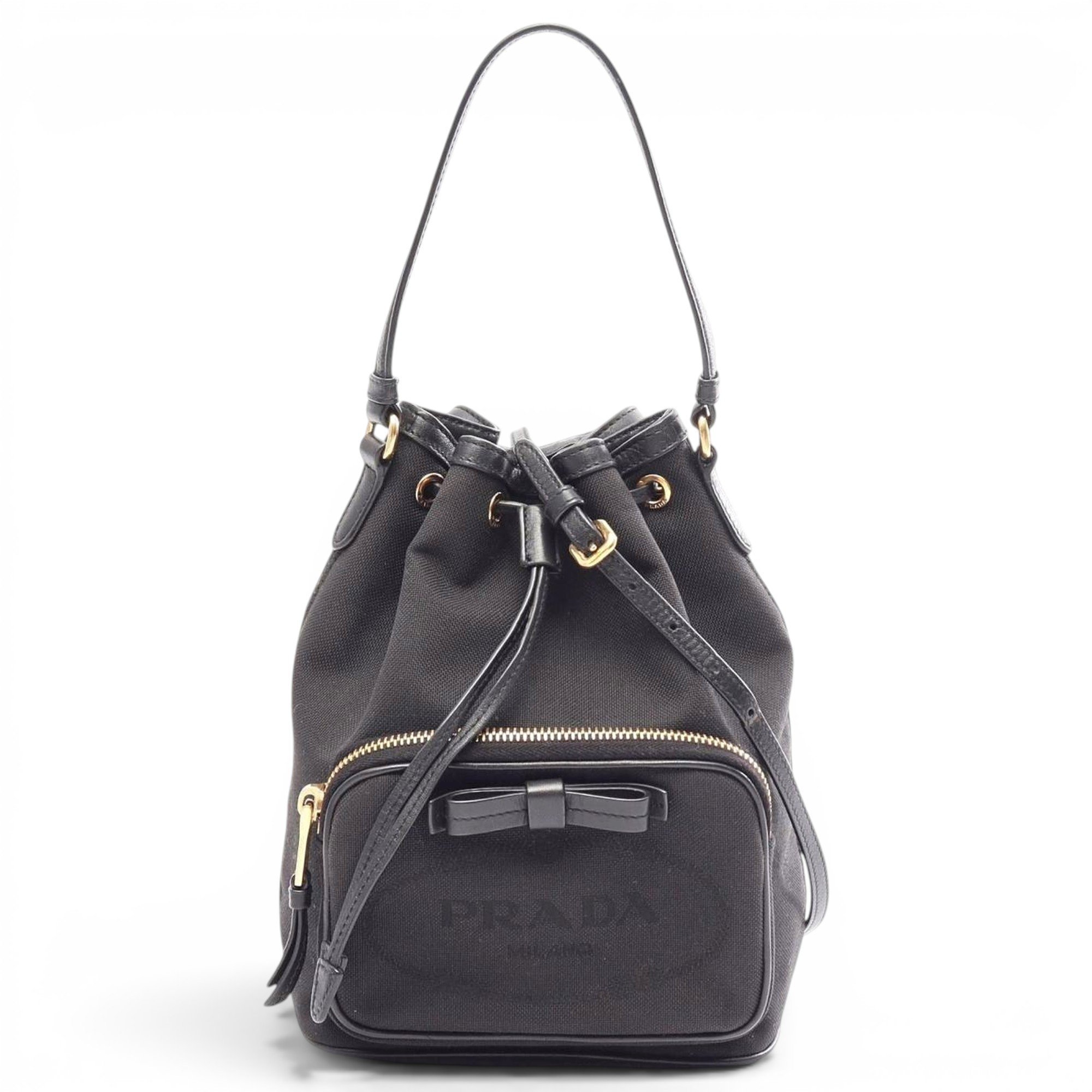 Ribbon leather handbag