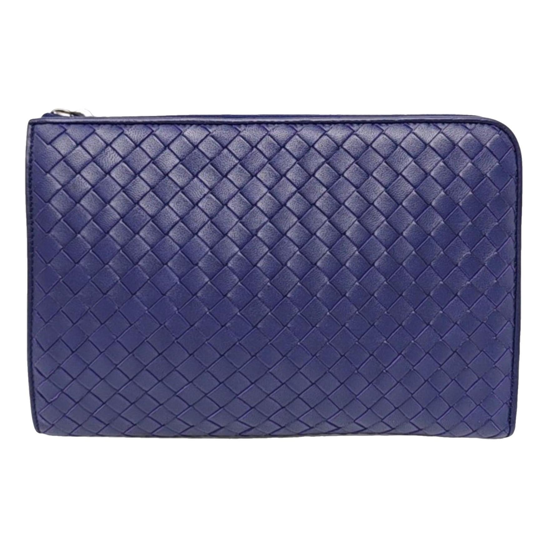 Snap leather clutch bag