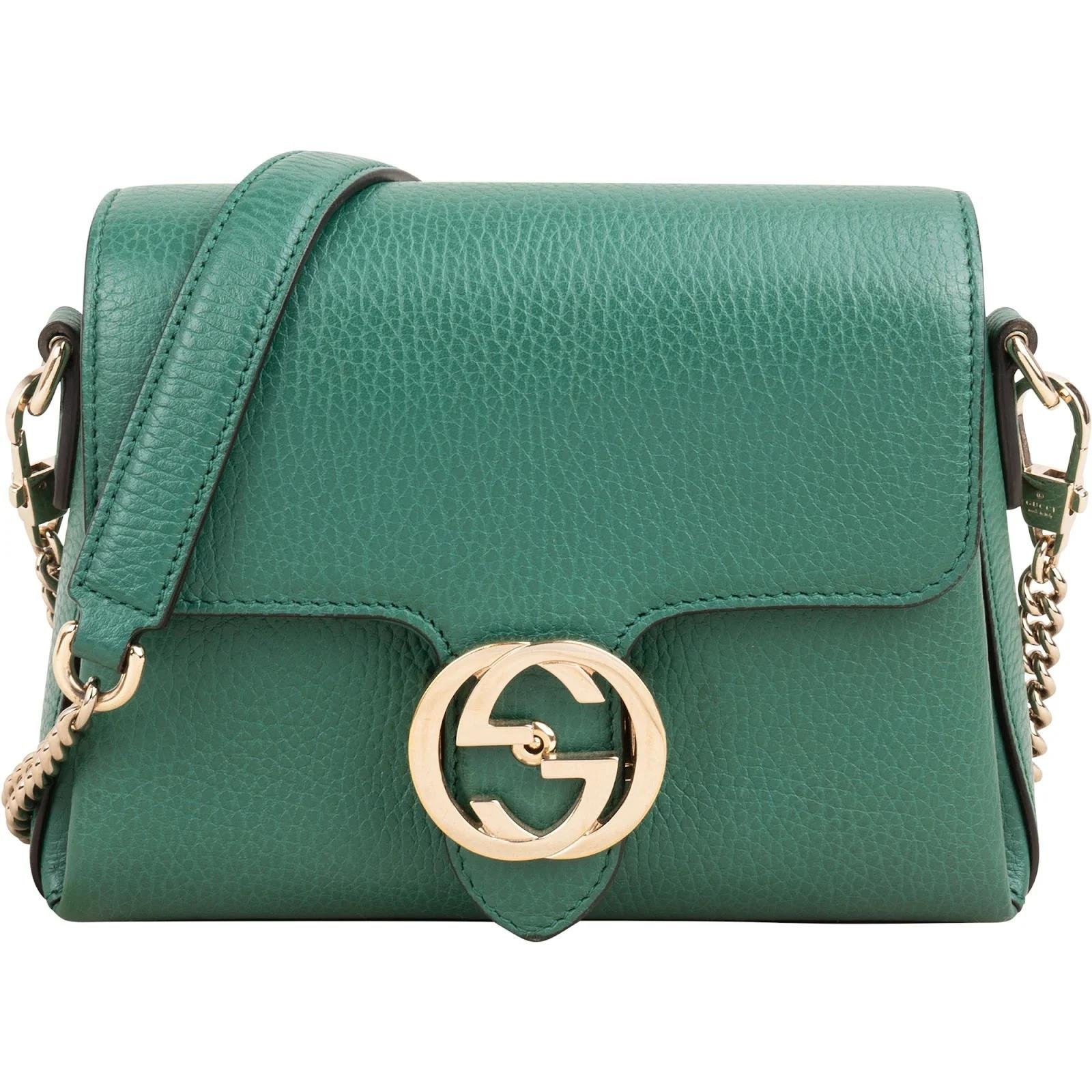 Interlocking leather crossbody bag