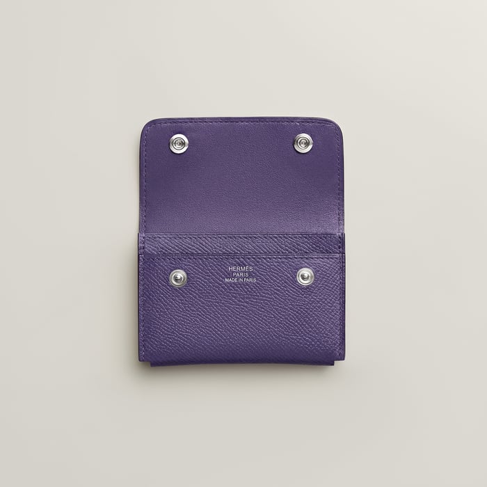 Purple Hermèsnap II Lacquered Card Holder