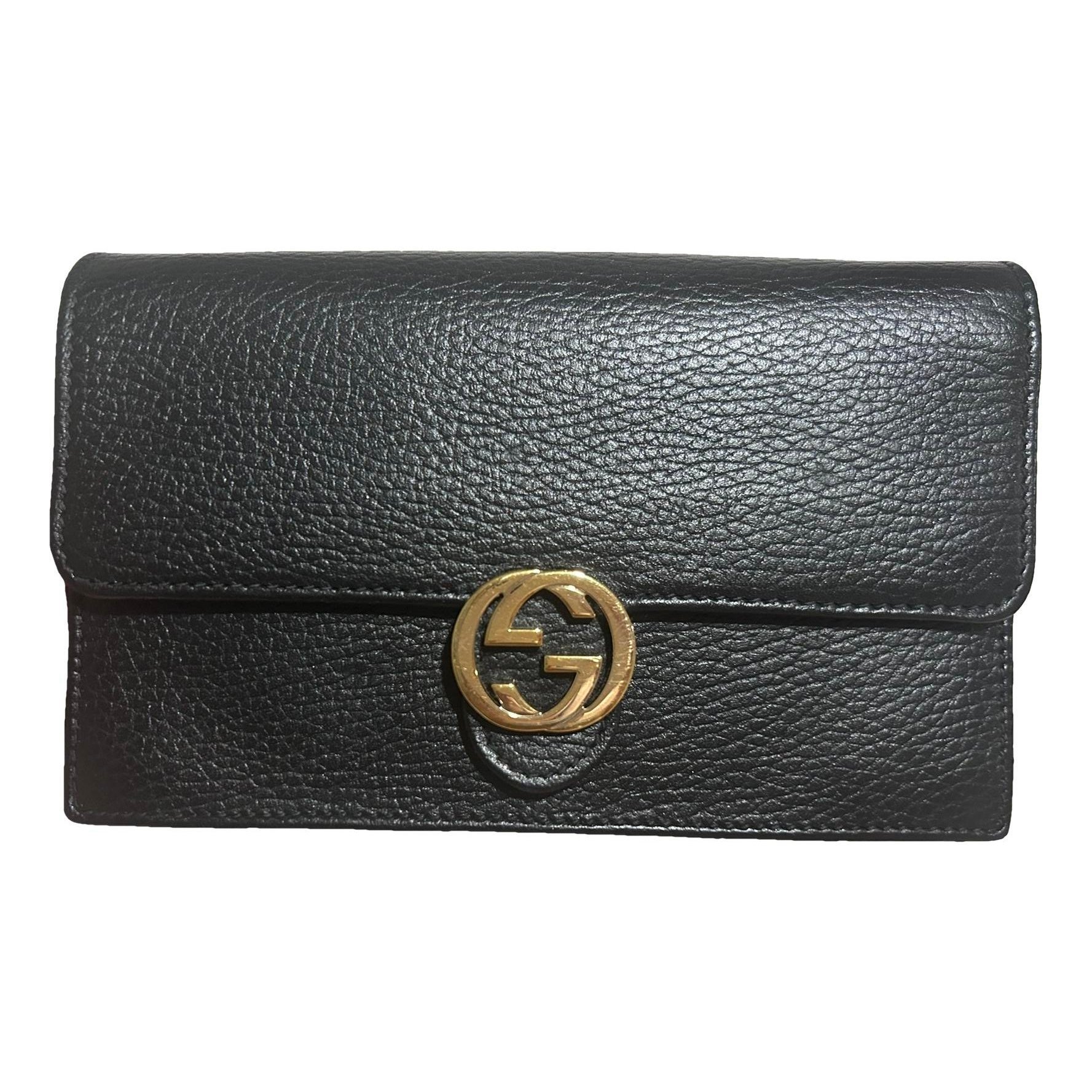 Interlocking leather crossbody bag