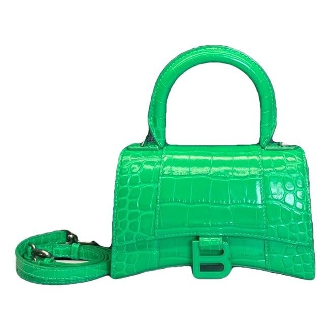 Hourglass leather handbag