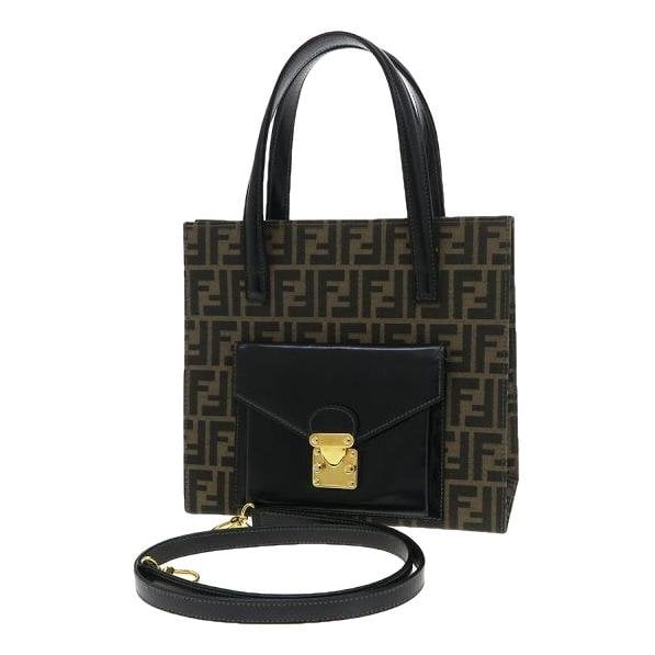 Pocket leather handbag