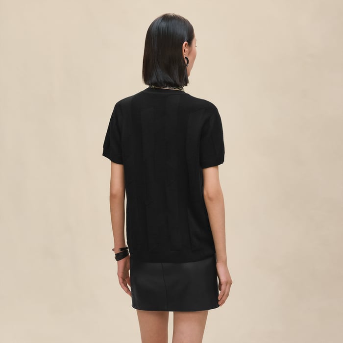 Noir "H" Short-sleeve Sweater