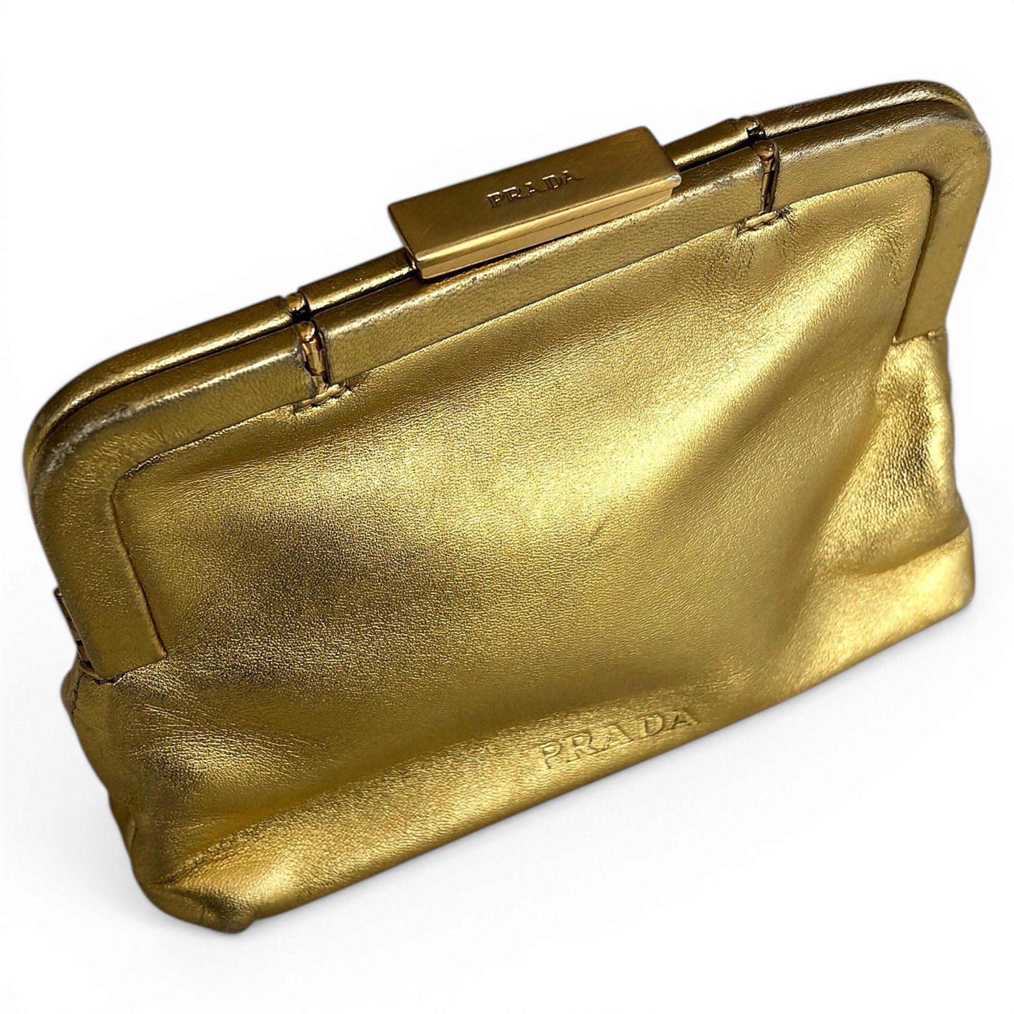 Leather clutch bag