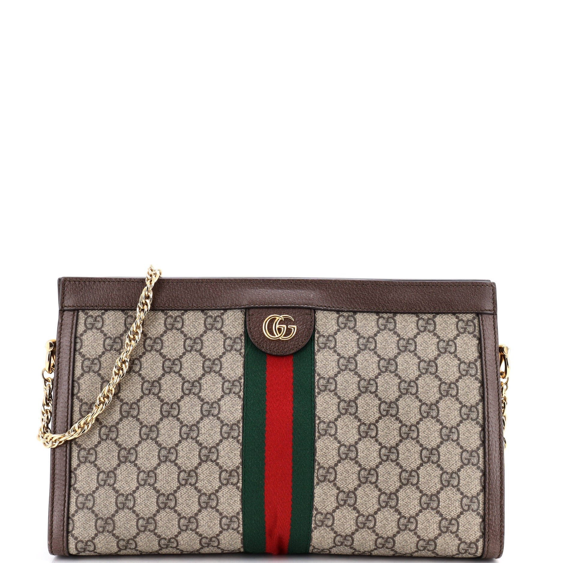 Ophidia Chain Shoulder Bag GG Coated Canvas Medium