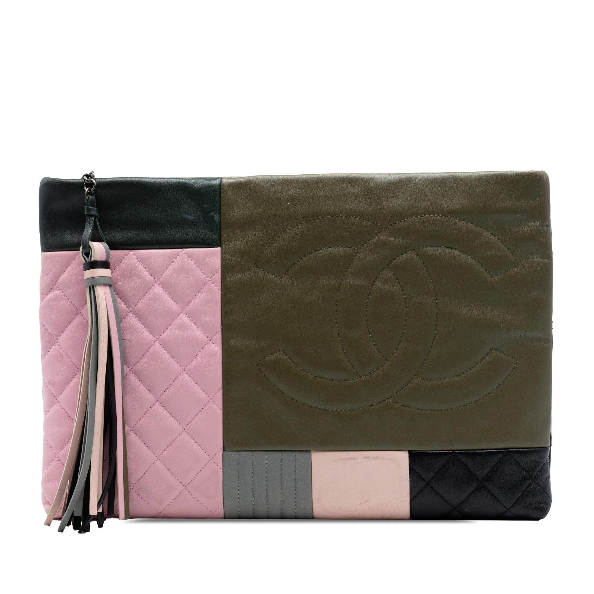 Leather clutch bag