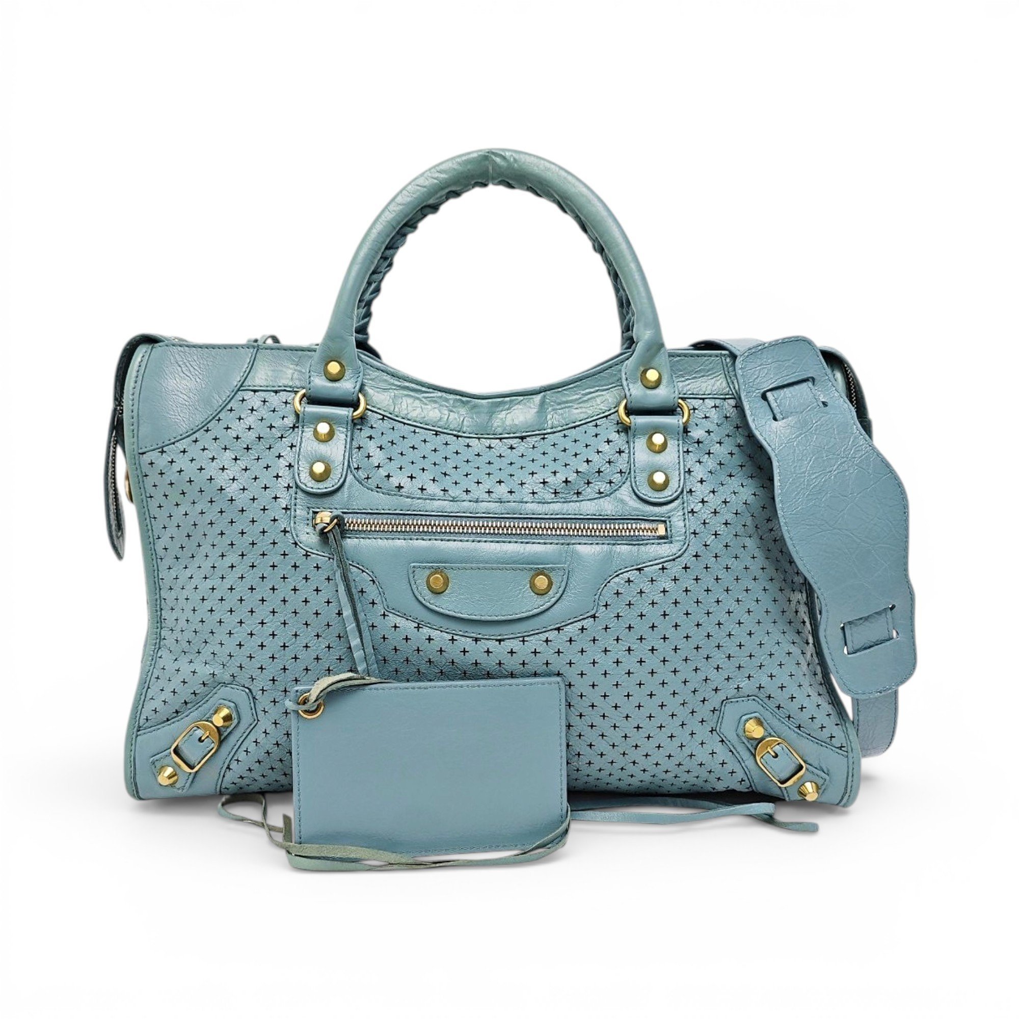 City leather handbag