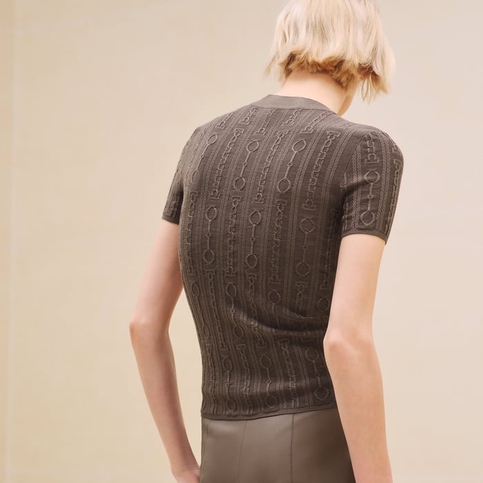 Marron Tarn "Effet Kaleidoscope" Short-sleeve Sweater