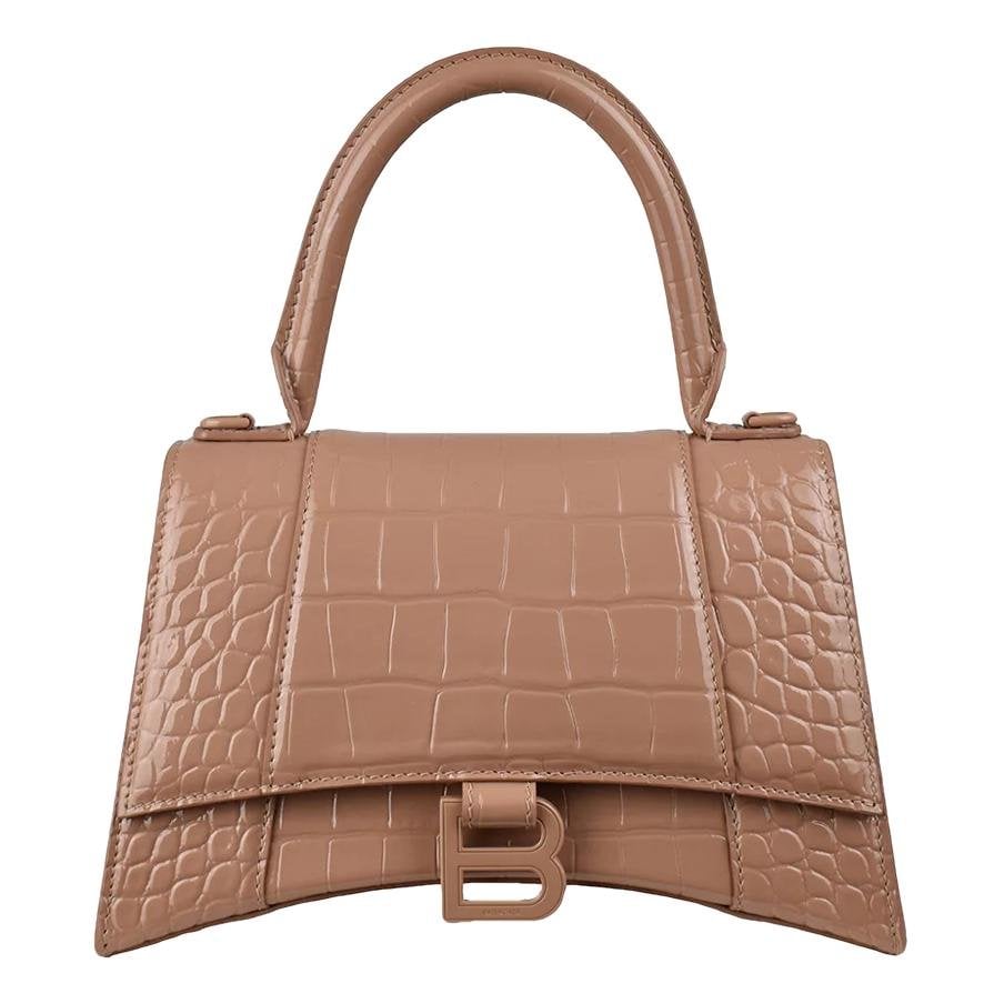 Hourglass leather handbag
