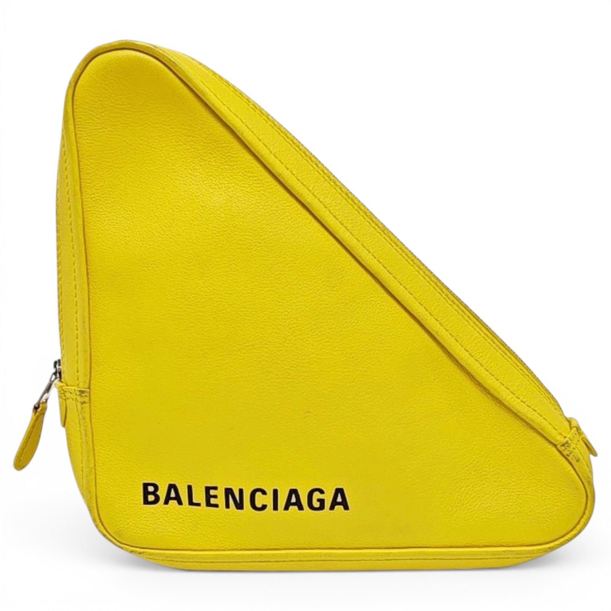 Triangle leather handbag