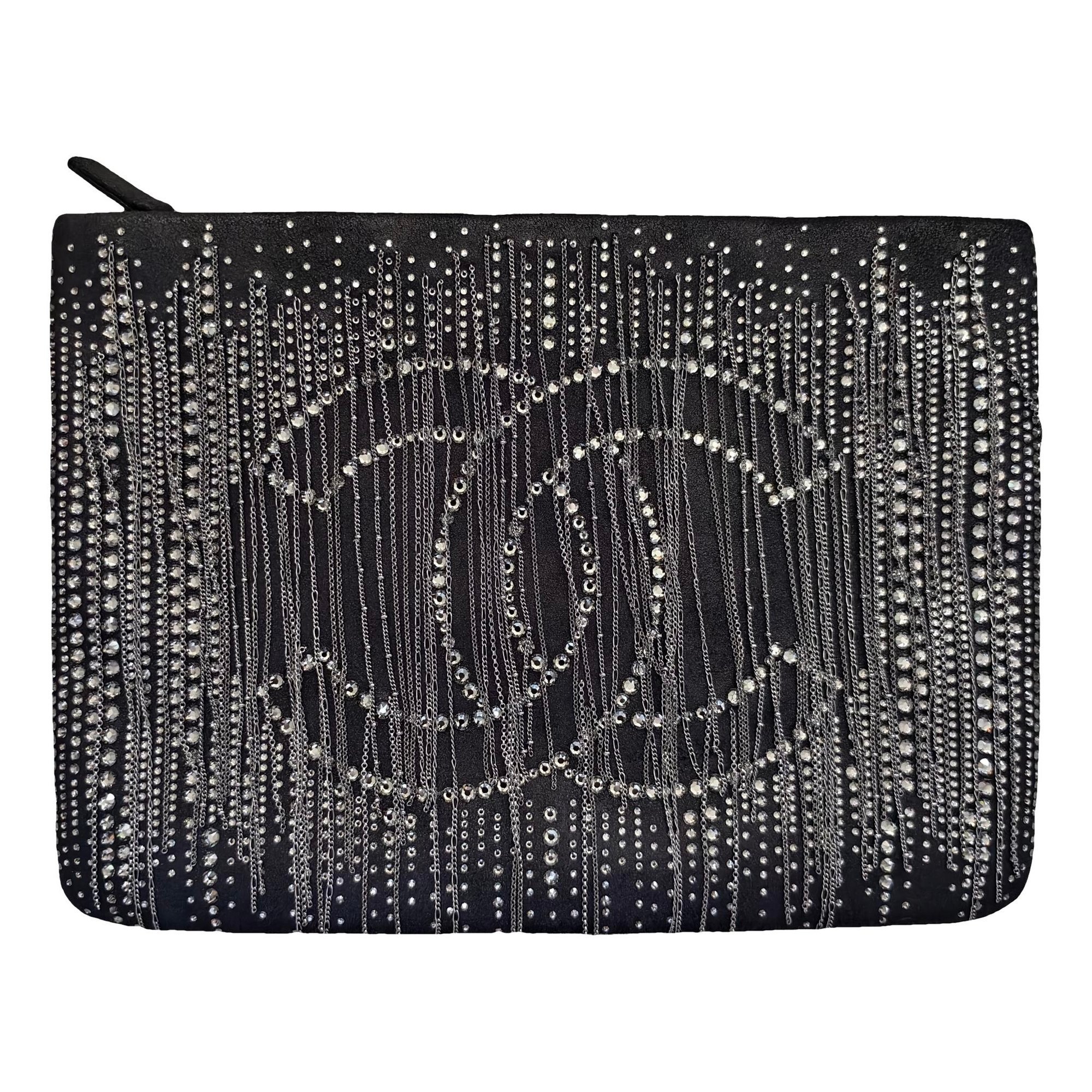 Leather clutch bag