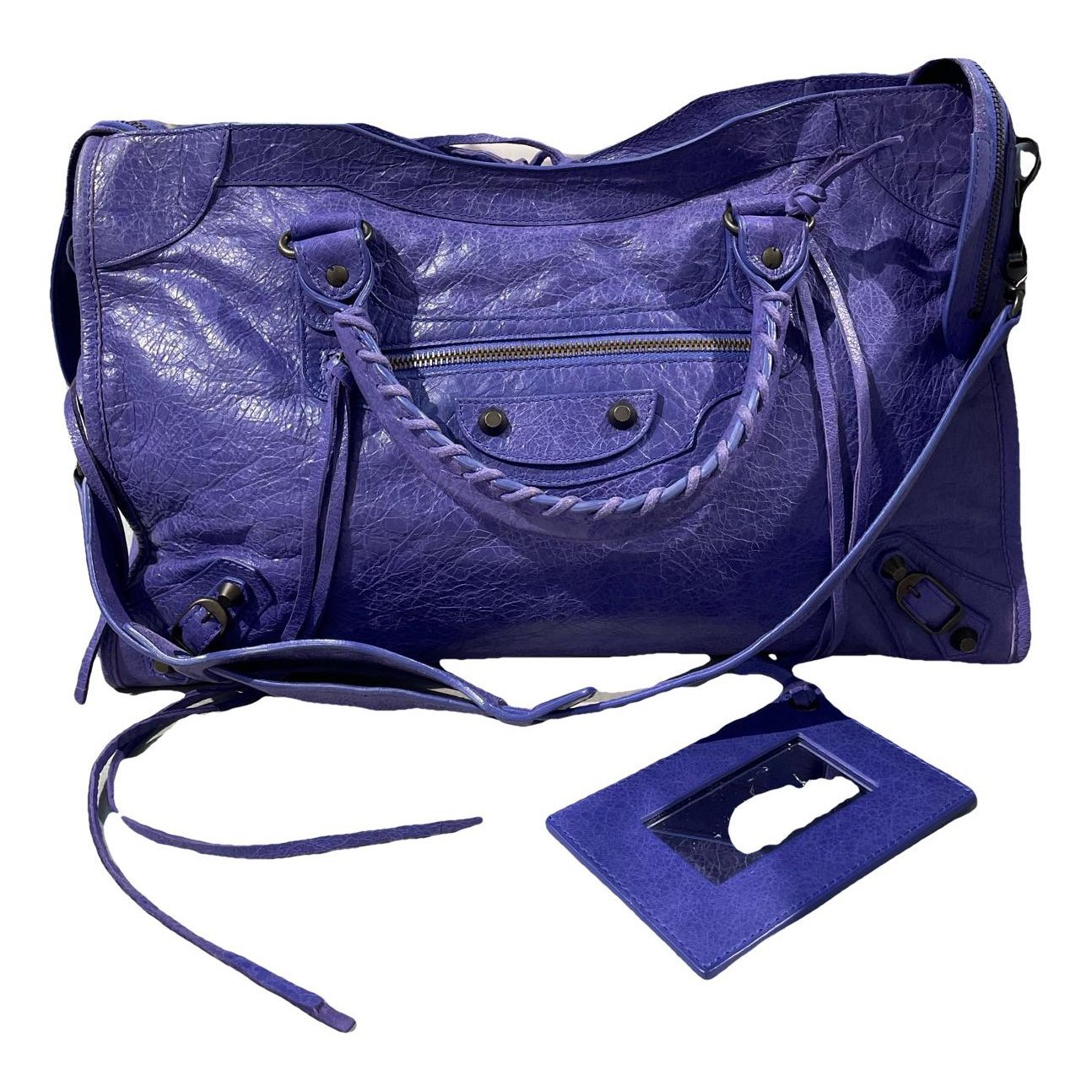 City leather handbag