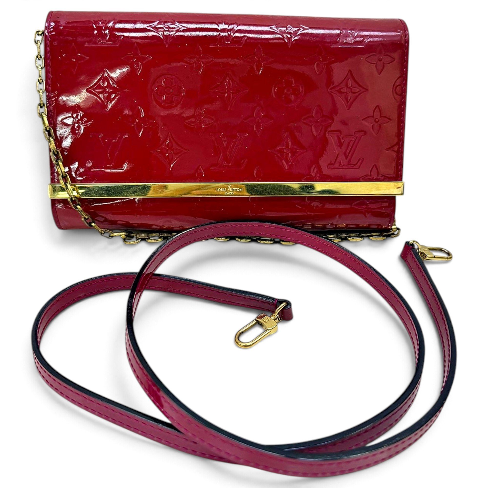 Sobe patent leather clutch bag