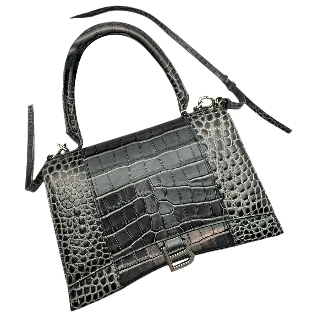 Hourglass leather handbag
