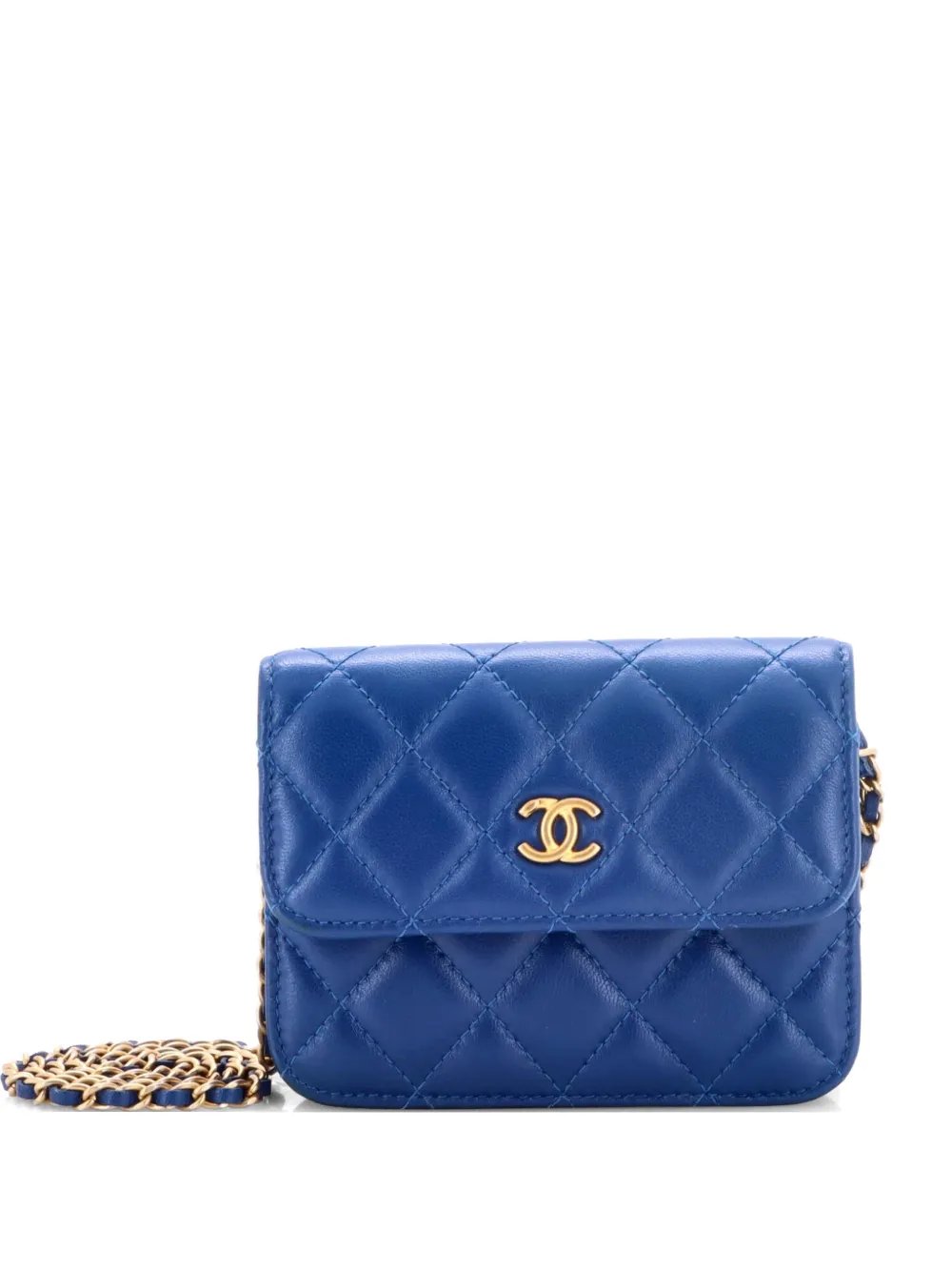 Pearl Crush Flap Clutch with Chain Quilted Lambskin Mini crossbody bag