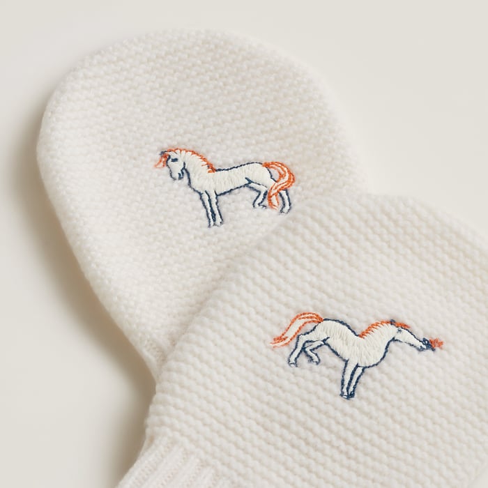 Blanc Crème Cabriole Mittens