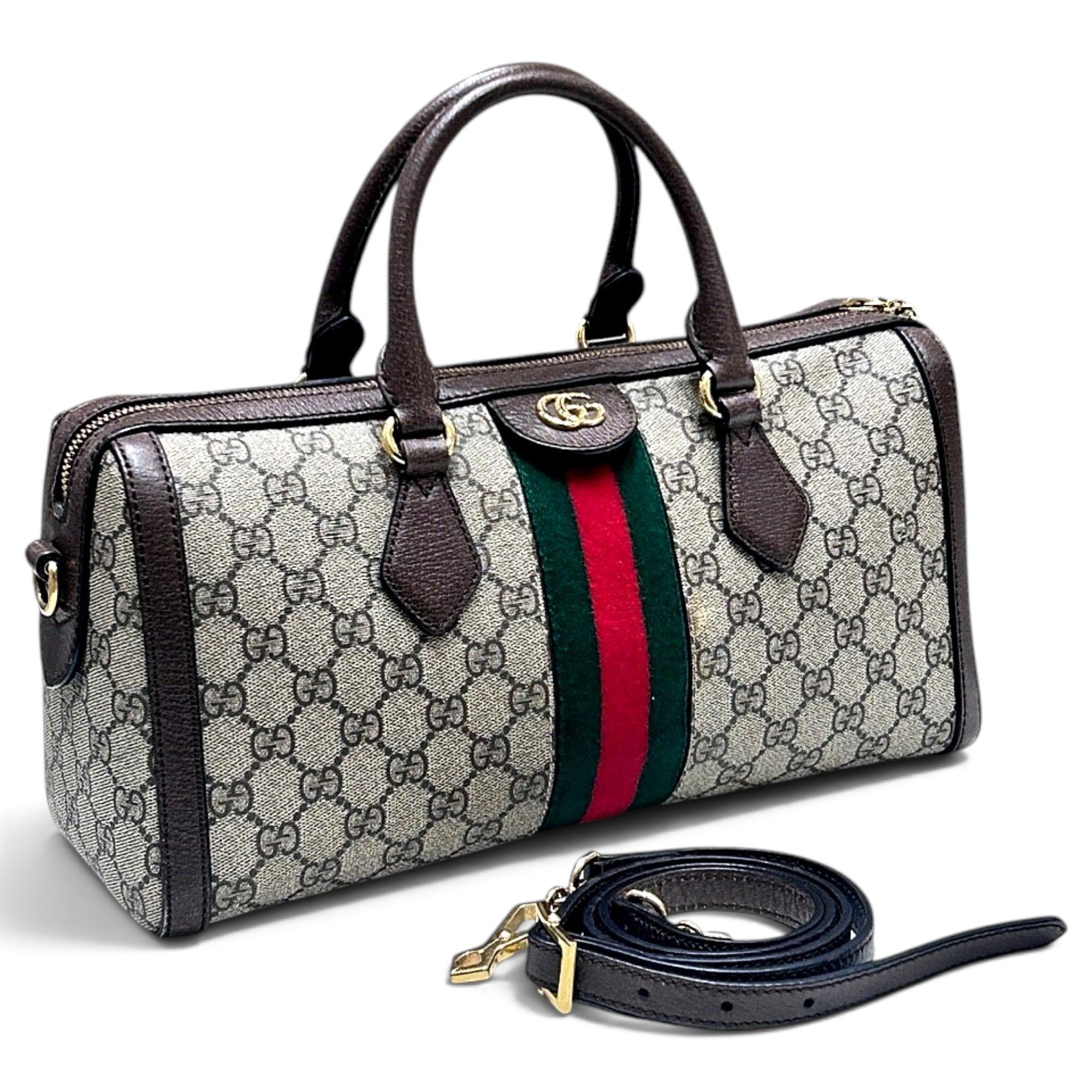 Gucci Ophidia Boston leather bowling bag