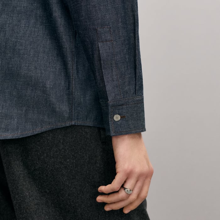 Indigo Straight Cut Denim Shirt