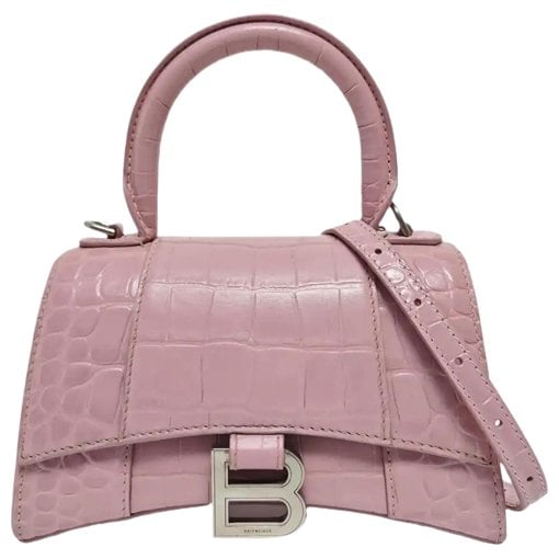 Hourglass leather handbag
