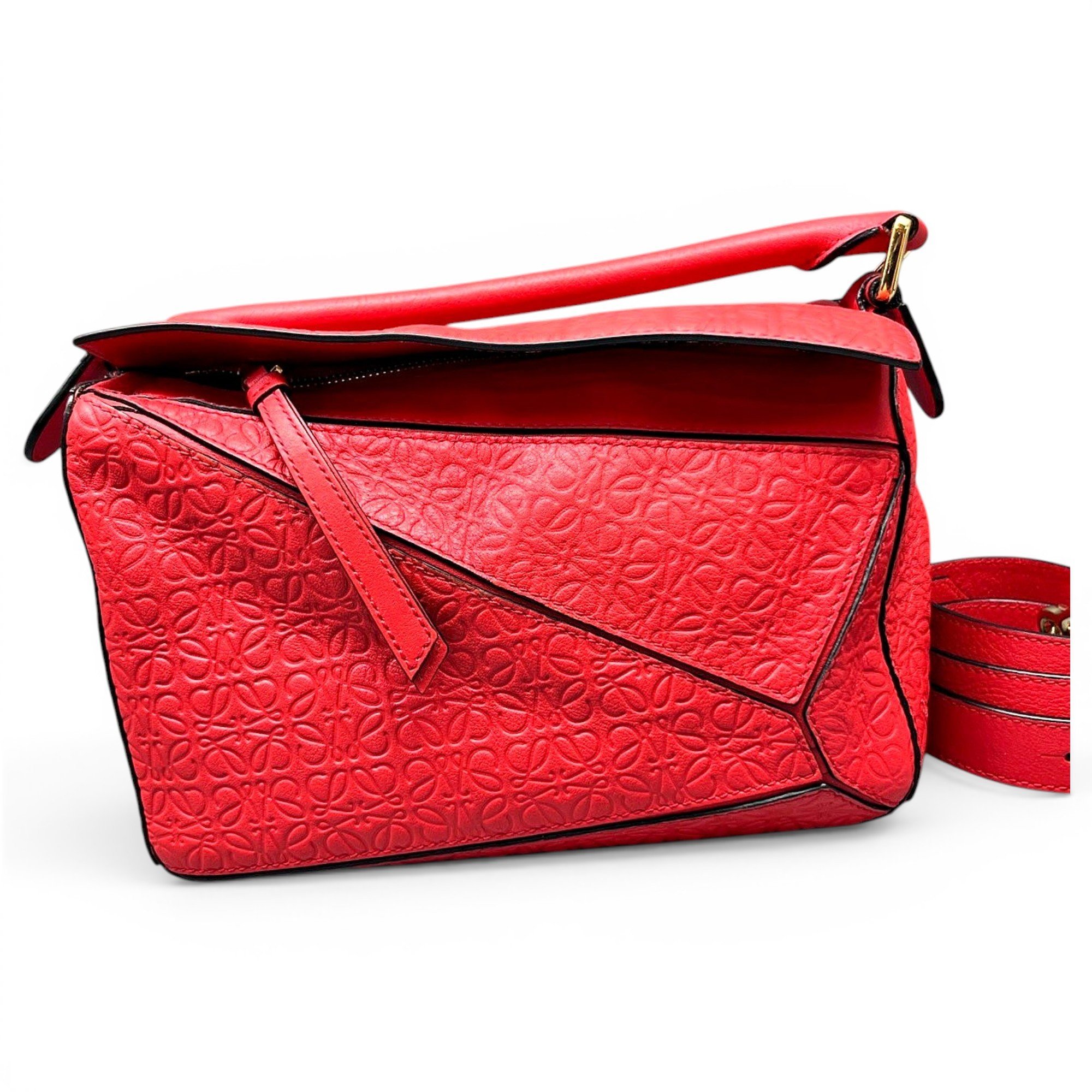 Puzzle leather handbag