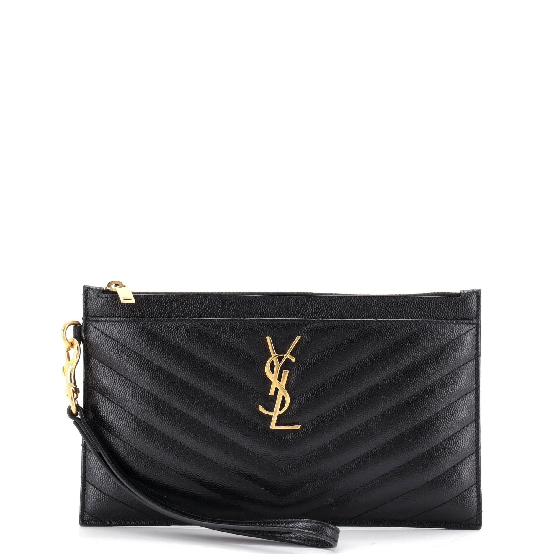 Leather clutch bag