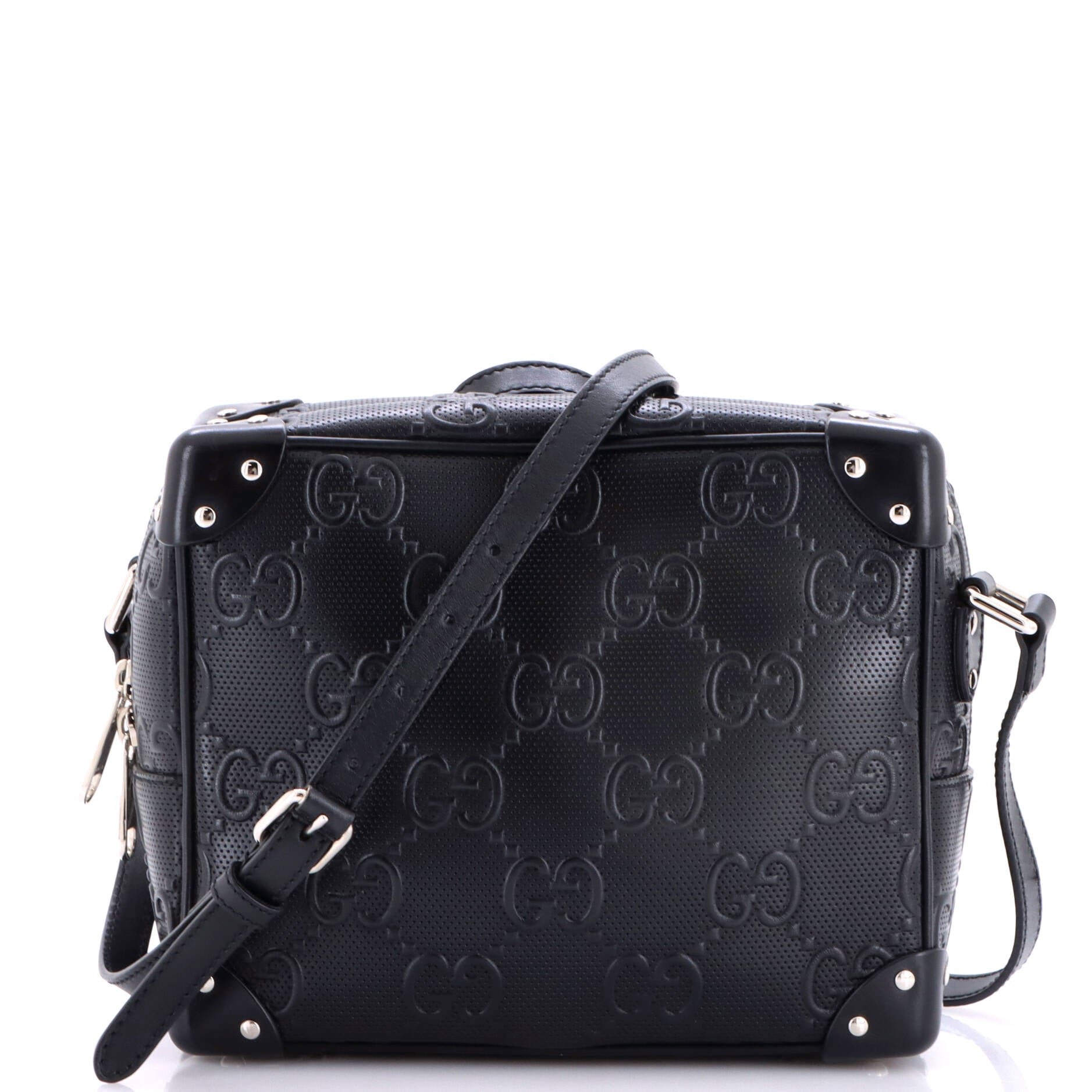 Square Shoulder Bag GG Embossed Perforated Leather