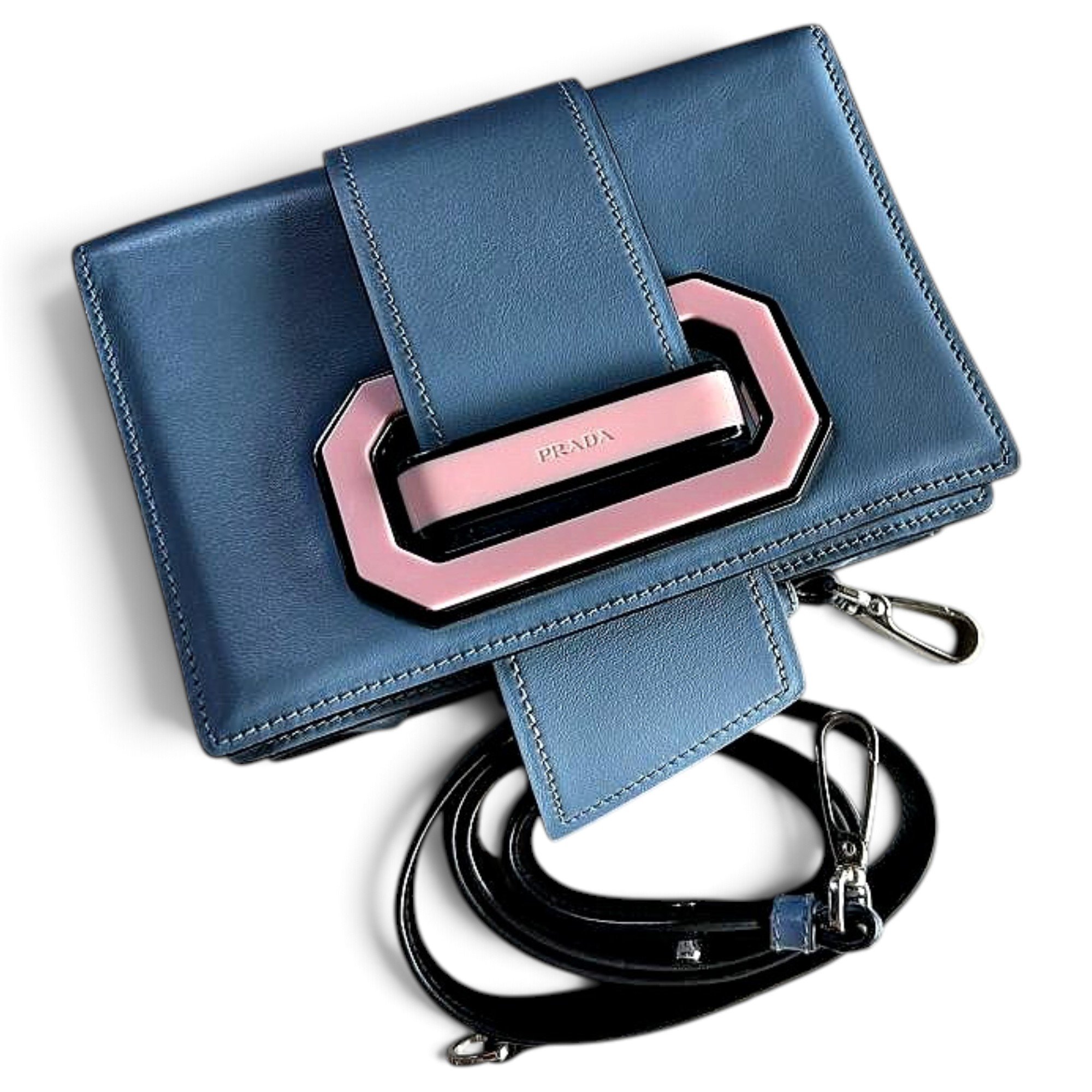 Ribbon leather handbag