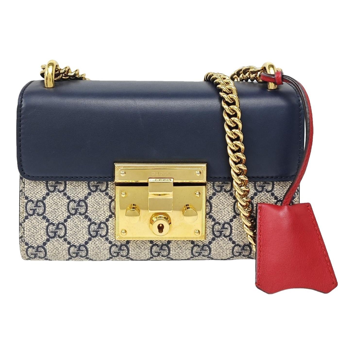 Padlock leather handbag