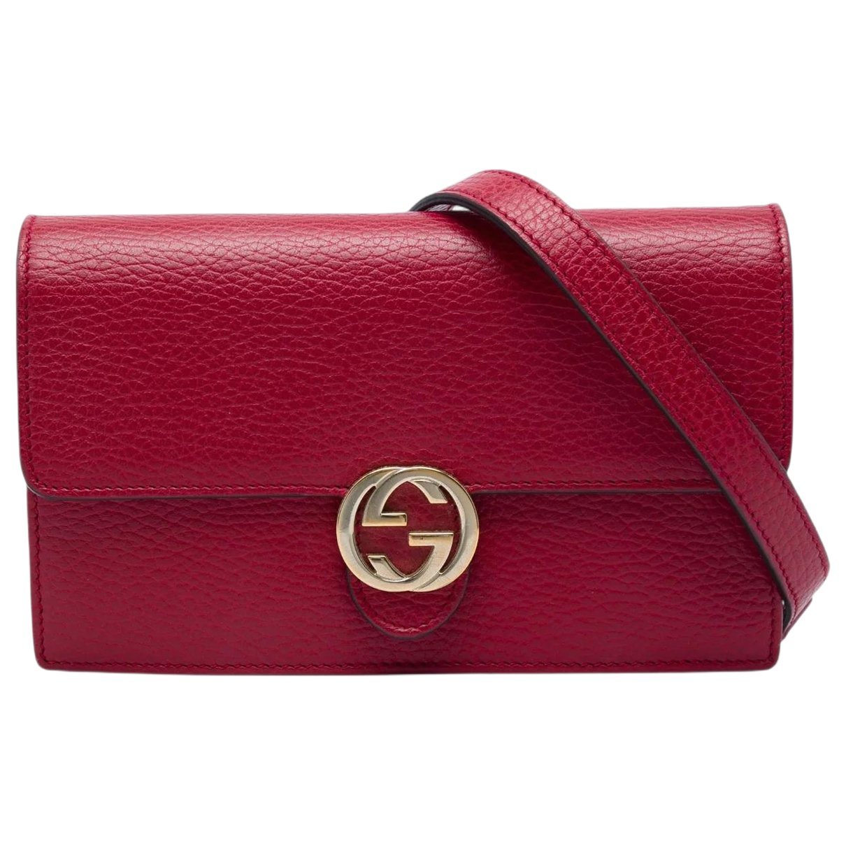 Interlocking leather crossbody bag