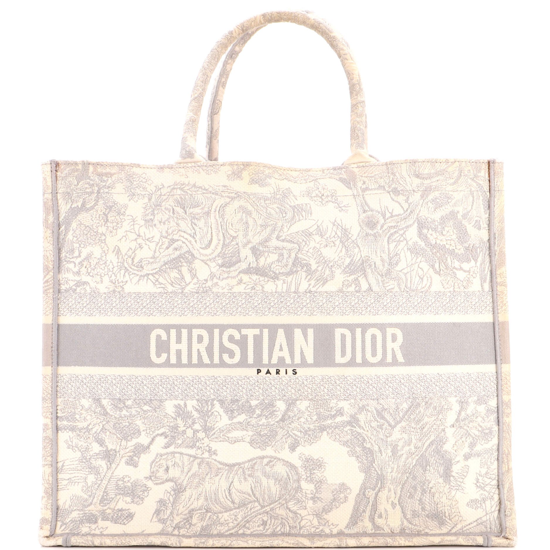 Book Tote Embroidered Canvas Large