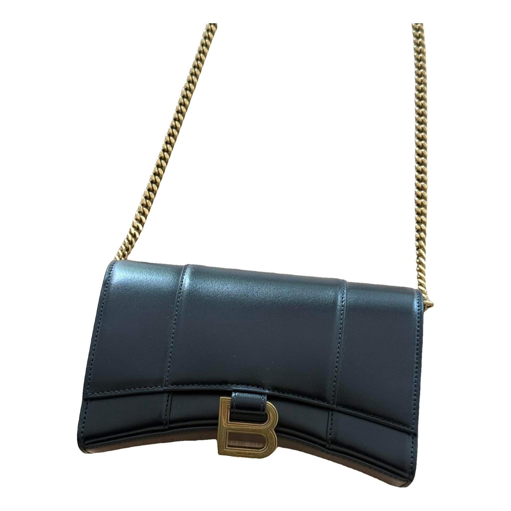 Hourglass leather crossbody bag