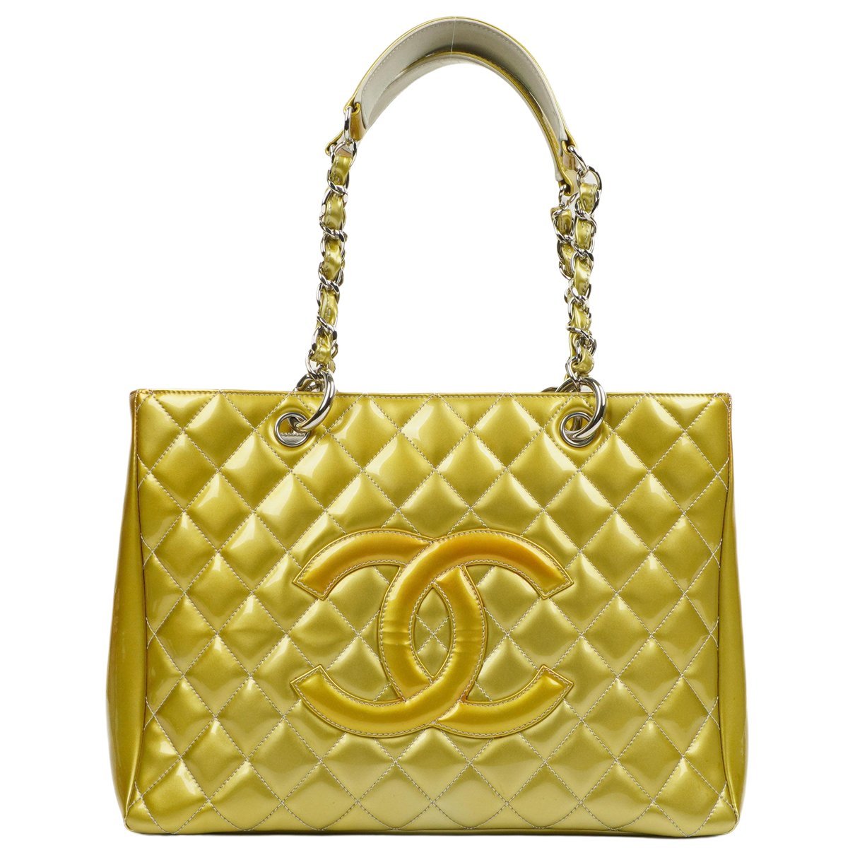 Grand shopping patent leather handbag