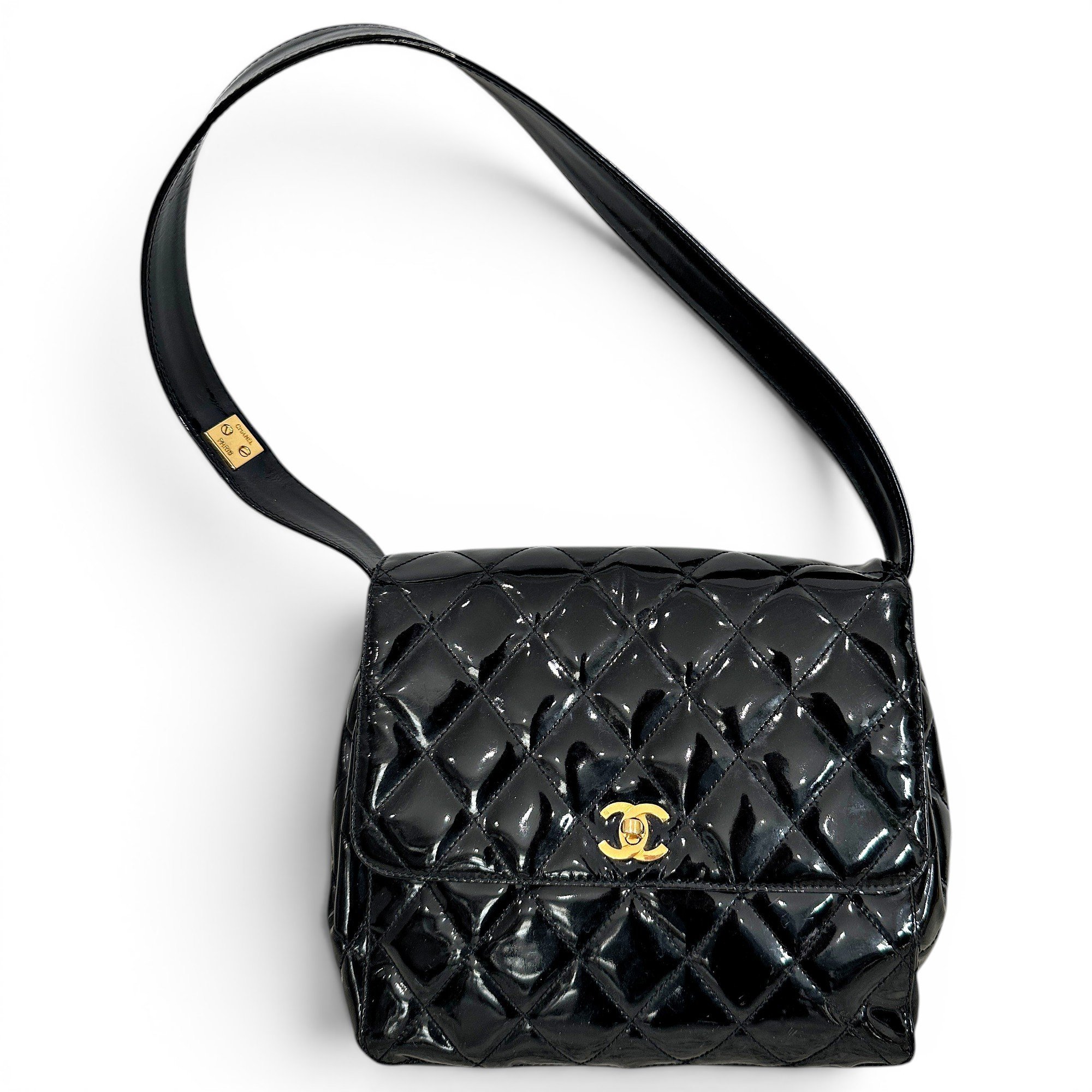Patent leather handbag