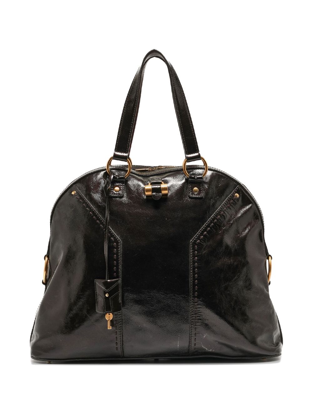 patent-leather tote bag