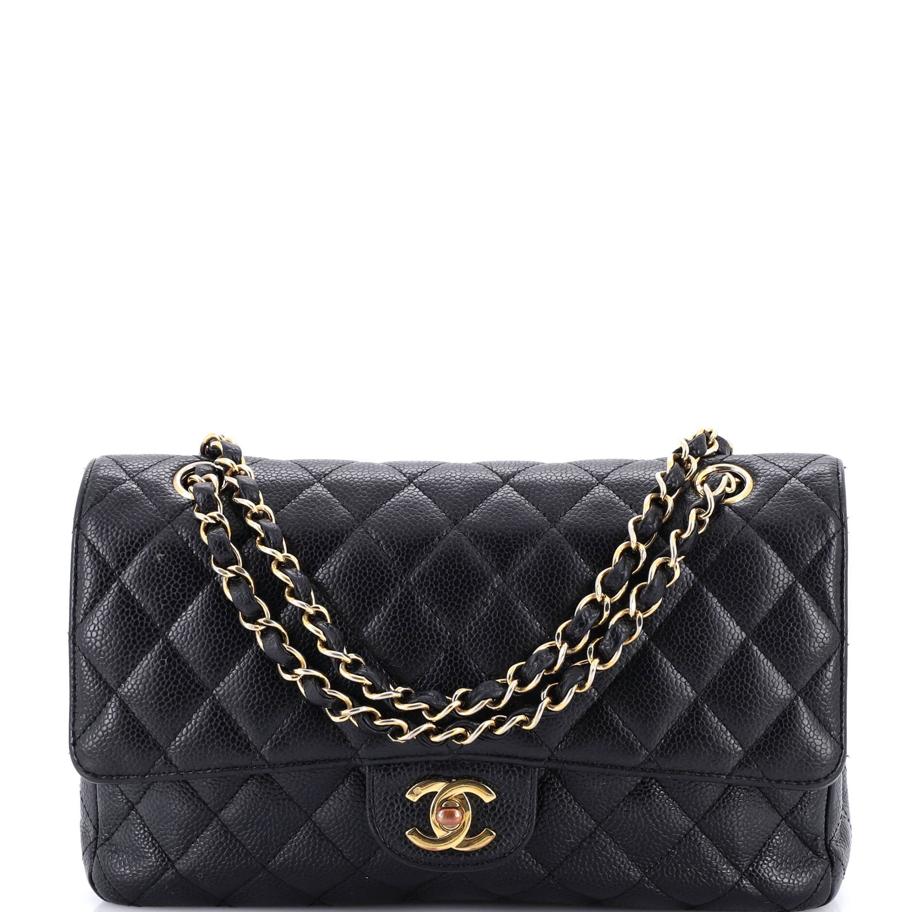 Chanel Classic Double Flap Bag Quilted Caviar Medium