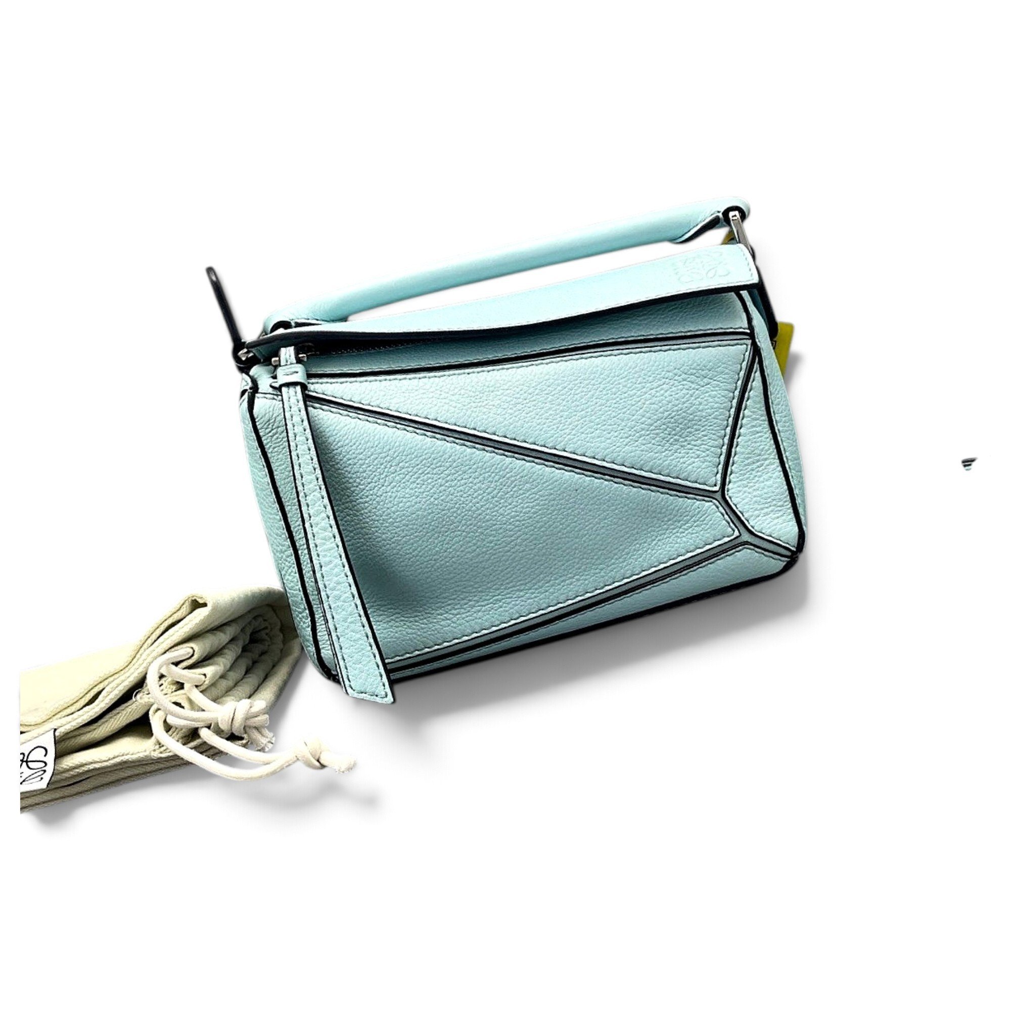 Puzzle leather handbag