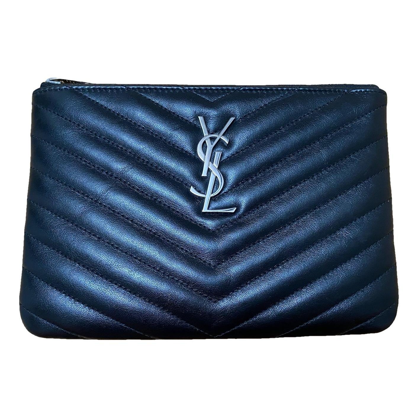Leather clutch bag