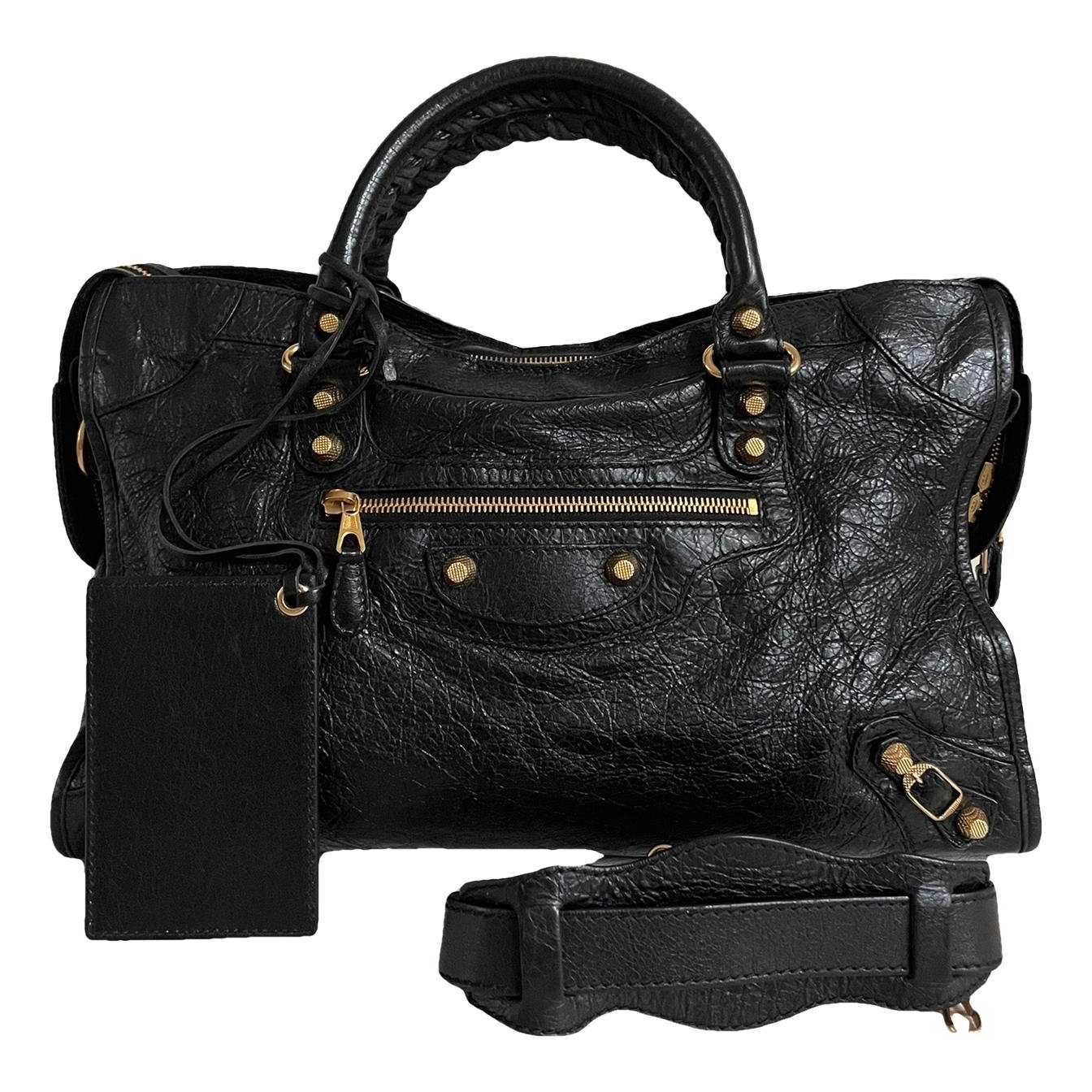 City leather handbag