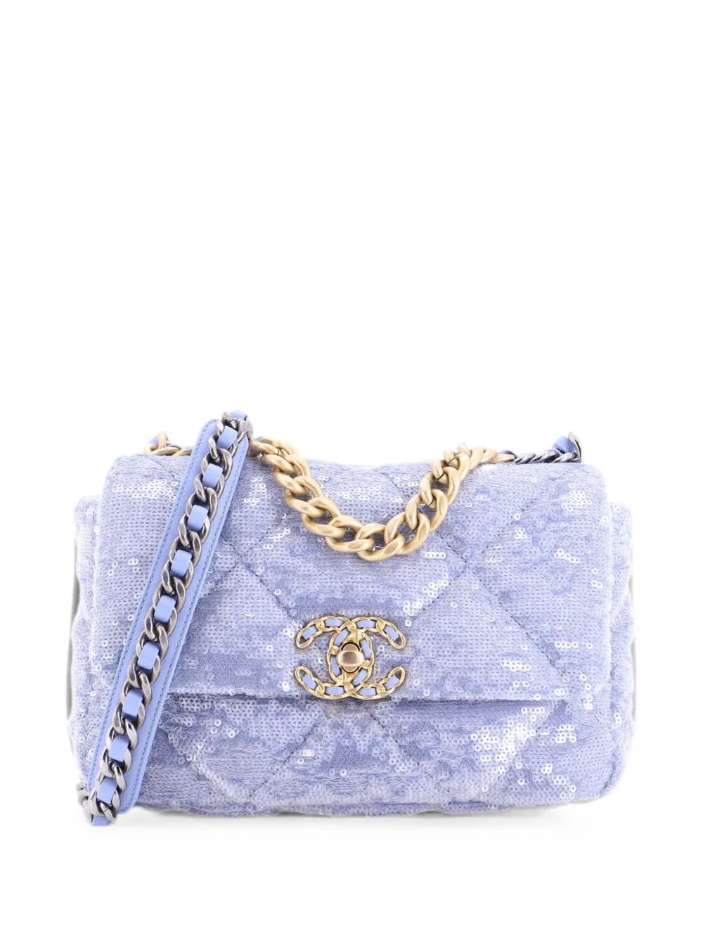 19 Flap Bag Quilted Sequins Medium shoulder bag