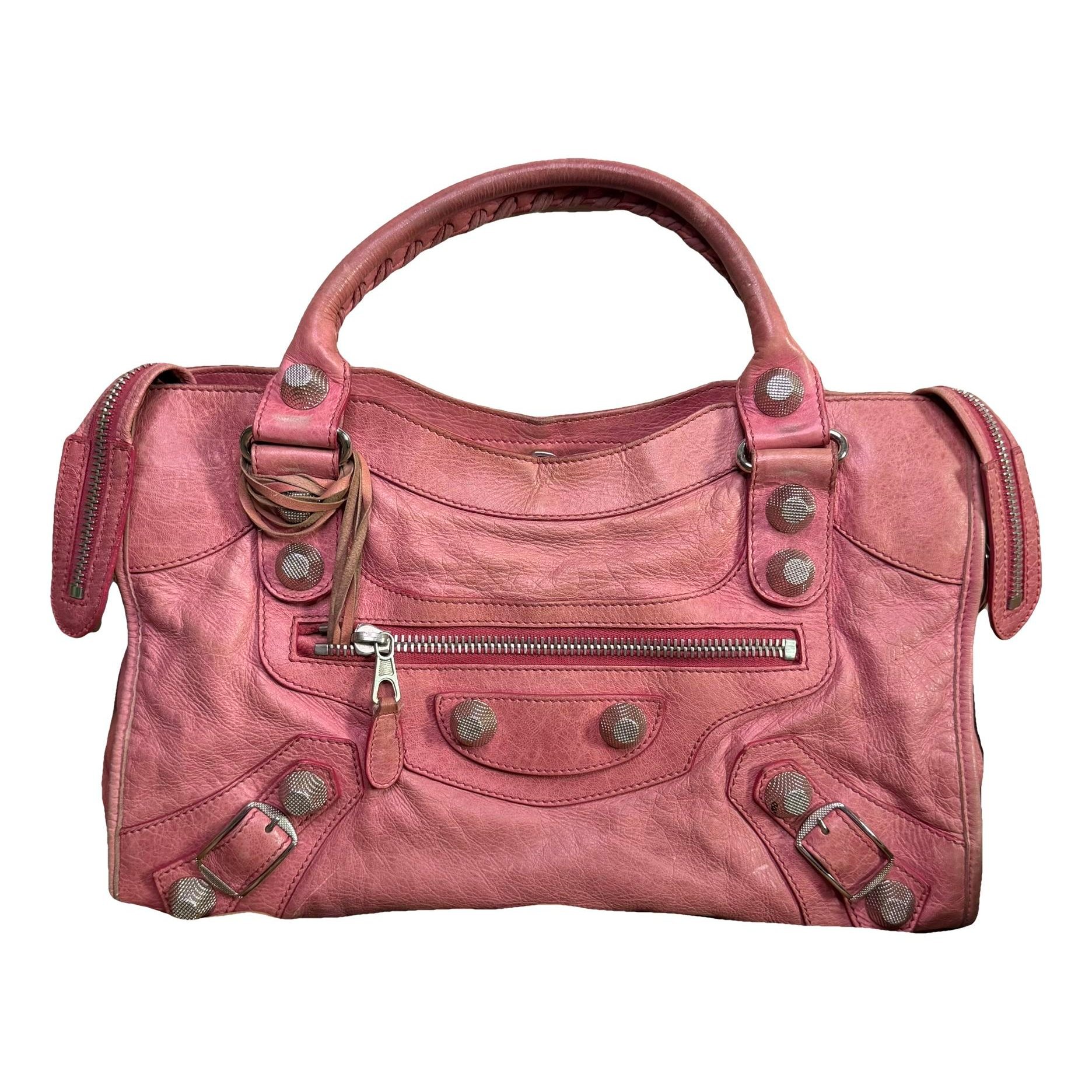 City leather handbag