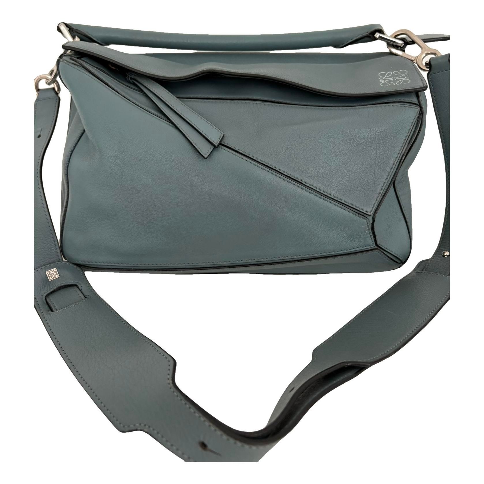 Puzzle leather handbag
