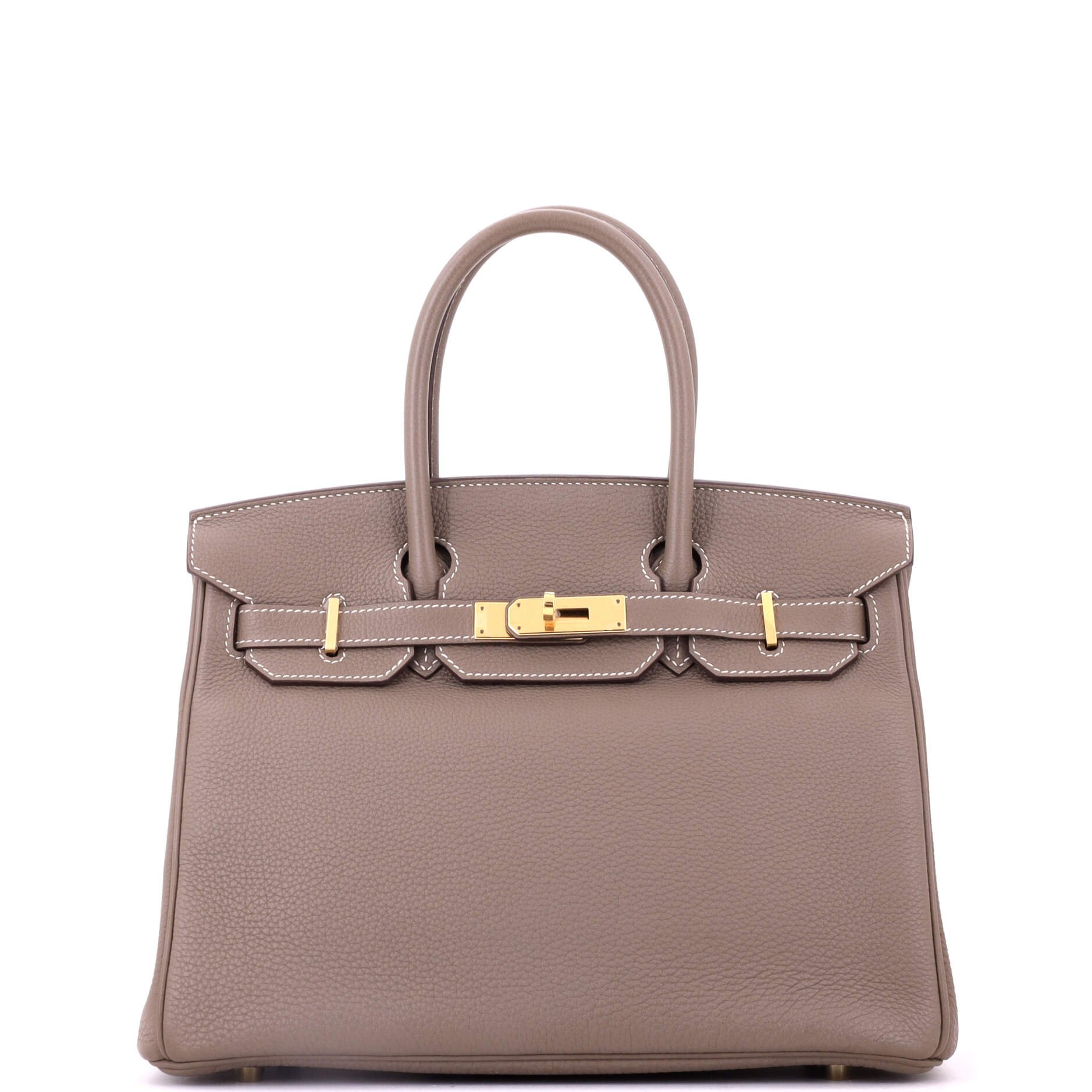 Birkin Handbag Grey Togo with Gold Hardware 30